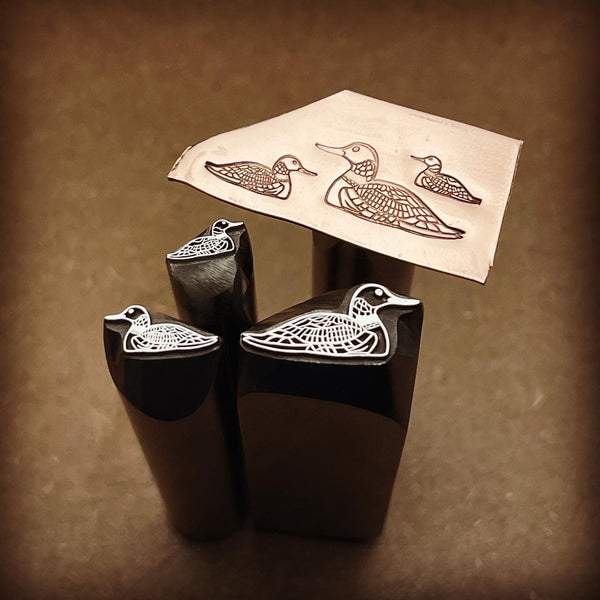 Common Loon! Three Available Sizes. Metal Hand Stamp.