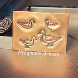 Waddling and Swimming Ducks! Metal Hand Stamp.