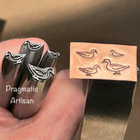 Waddling and Swimming Ducks! Metal Hand Stamp.