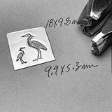 Heron Poised! Two Sizes. Metal Hand Stamp.