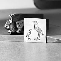 Heron Poised! Two Sizes. Metal Hand Stamp.