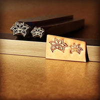 Crazy Side Flower. Two sizes. Engraved Metal Hand Stamp.