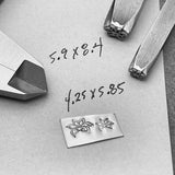 Crazy Side Flower. Two sizes. Engraved Metal Hand Stamp.