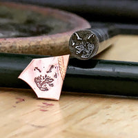 Kitty. Minou. Cat. Engraved Metal Hand Stamp.