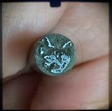 Kitty. Minou. Cat. Engraved Metal Hand Stamp.