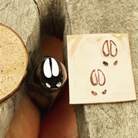 Elk Tracks. Engraved Metal Hand Stamp.