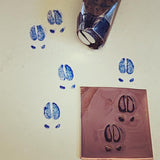 Elk Tracks. Engraved Metal Hand Stamp.