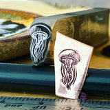 Jellyfish 1119. Engraved Metal Hand Stamp.