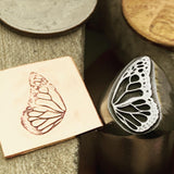 Butterfly Wing 1119. Engraved Metal Hand Stamp.