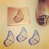 Butterfly Wing 1119. Engraved Metal Hand Stamp.