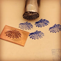 Frond Leaf. Engraved Metal Hand Stamp.