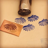 Frond Leaf. Engraved Metal Hand Stamp.