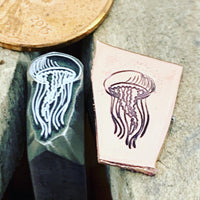 Jellyfish 1119. Engraved Metal Hand Stamp.