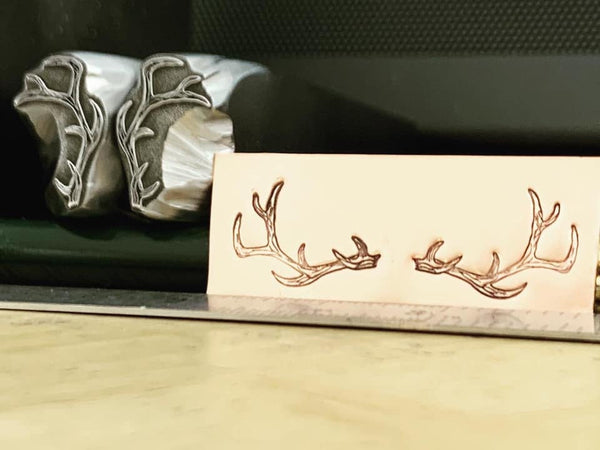 Antlers Super sized. Engraved Metal Hand Stamp.