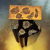 Sea Life Series. Butterfly Fish and Kelp. Engraved Metal Hand Stamp Handmade.