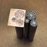 Dotted Flower. Classic Engraved Design. Engraved Metal Hand Stamp.