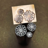 Dotted Flower. Classic Engraved Design. Engraved Metal Hand Stamp.