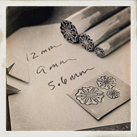 Dotted Flower. Classic Engraved Design. Engraved Metal Hand Stamp.