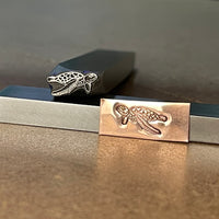 Sea Turtle. Tortoise. Engraved Metal Hand Stamp.